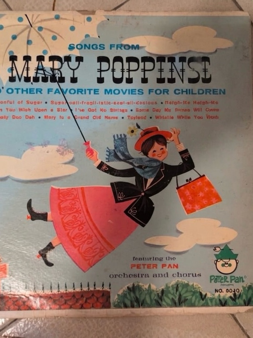 Songs from Mary Poppins Peter Pan Records 8010 Children's Vintage LP Vinyl